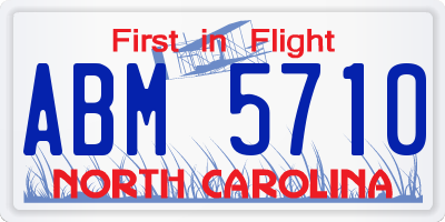 NC license plate ABM5710