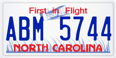 NC license plate ABM5744