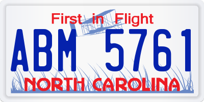 NC license plate ABM5761