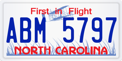 NC license plate ABM5797
