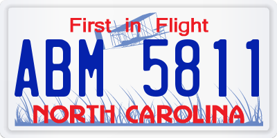NC license plate ABM5811