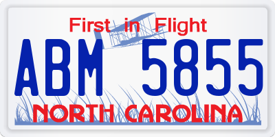NC license plate ABM5855