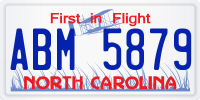 NC license plate ABM5879