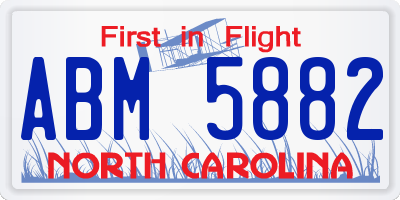 NC license plate ABM5882
