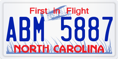NC license plate ABM5887