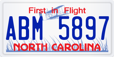 NC license plate ABM5897