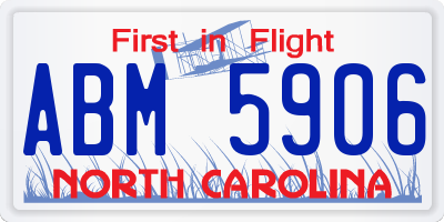 NC license plate ABM5906