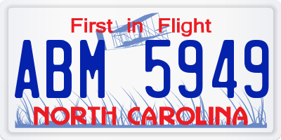 NC license plate ABM5949