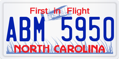 NC license plate ABM5950