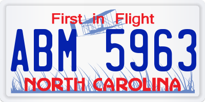 NC license plate ABM5963