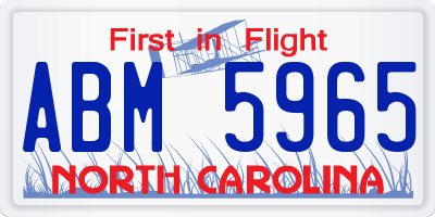 NC license plate ABM5965