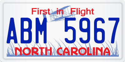 NC license plate ABM5967
