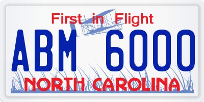 NC license plate ABM6000