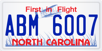 NC license plate ABM6007