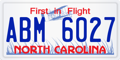 NC license plate ABM6027