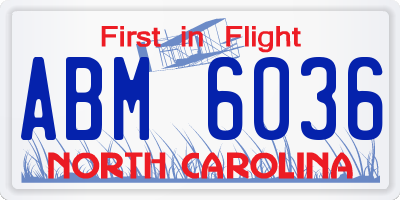 NC license plate ABM6036