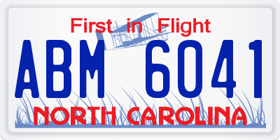 NC license plate ABM6041