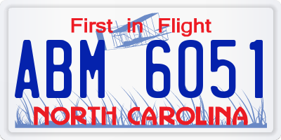 NC license plate ABM6051