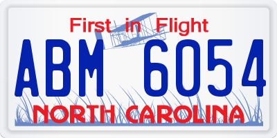 NC license plate ABM6054