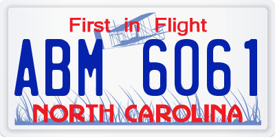 NC license plate ABM6061