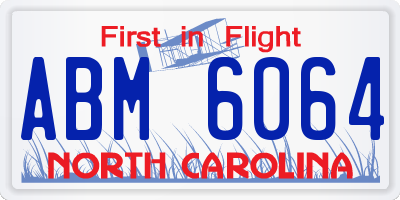 NC license plate ABM6064