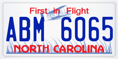 NC license plate ABM6065