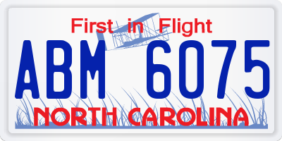 NC license plate ABM6075
