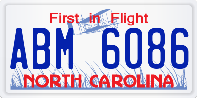 NC license plate ABM6086