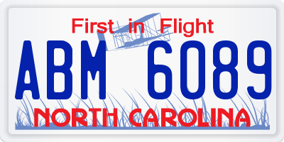 NC license plate ABM6089