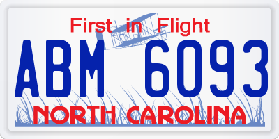 NC license plate ABM6093