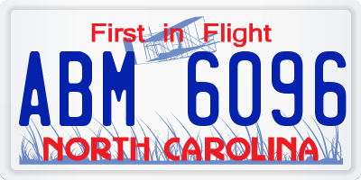 NC license plate ABM6096