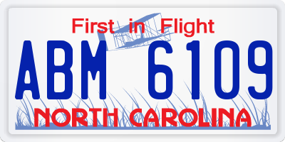 NC license plate ABM6109