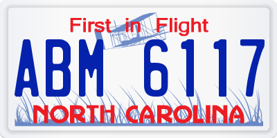 NC license plate ABM6117