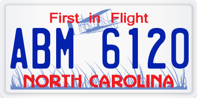 NC license plate ABM6120