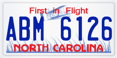 NC license plate ABM6126