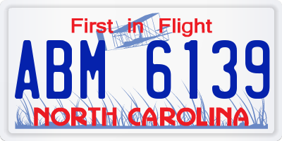 NC license plate ABM6139