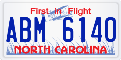 NC license plate ABM6140
