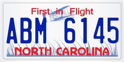 NC license plate ABM6145