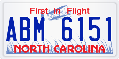 NC license plate ABM6151