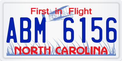 NC license plate ABM6156