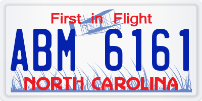 NC license plate ABM6161
