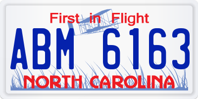 NC license plate ABM6163