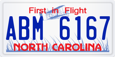 NC license plate ABM6167