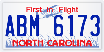 NC license plate ABM6173