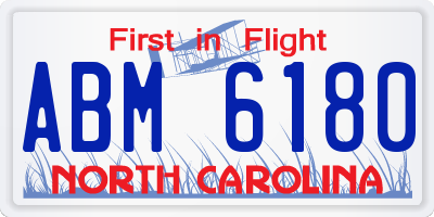 NC license plate ABM6180