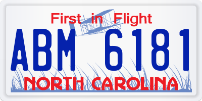 NC license plate ABM6181