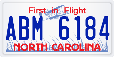 NC license plate ABM6184