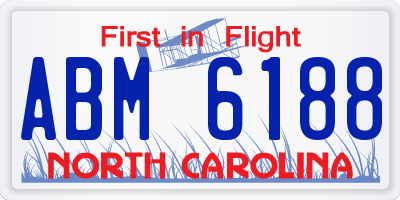 NC license plate ABM6188