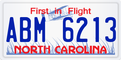 NC license plate ABM6213
