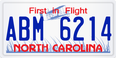 NC license plate ABM6214
